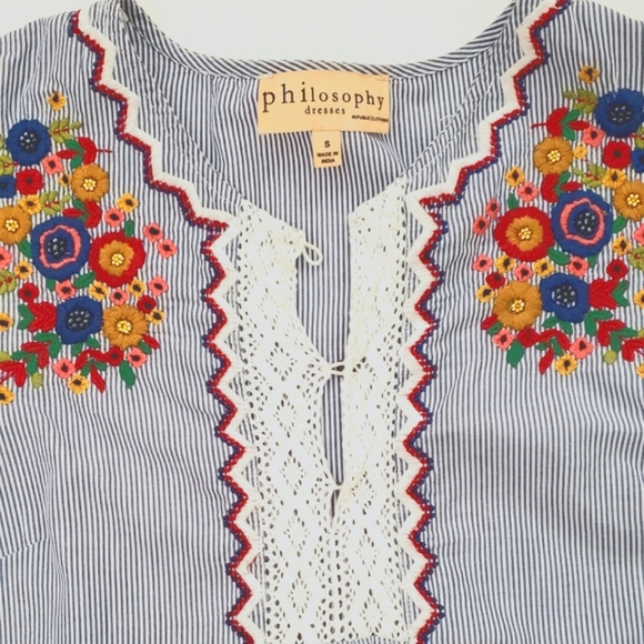 Philosophy Embroidered Dress With Bell Sleeves - Picture 4 of 12